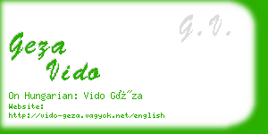 geza vido business card